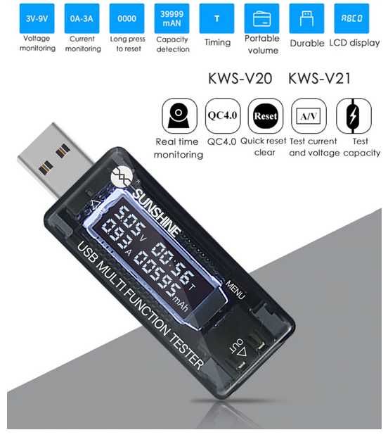 usb tester para telemoveis, powerbank