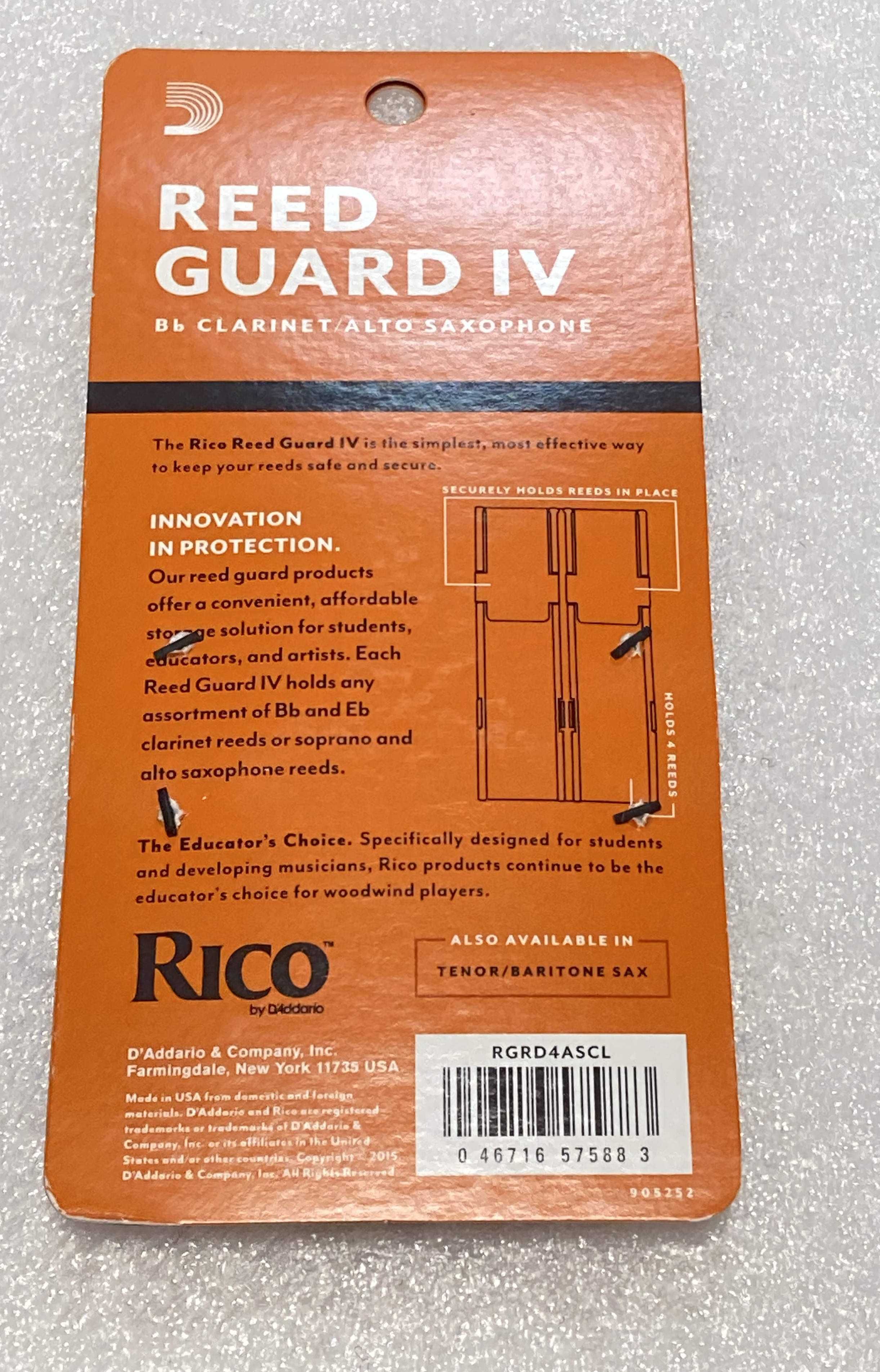 D'Addario Rico Reed Guard IV Klarnet Altowy Saksofon Stroik