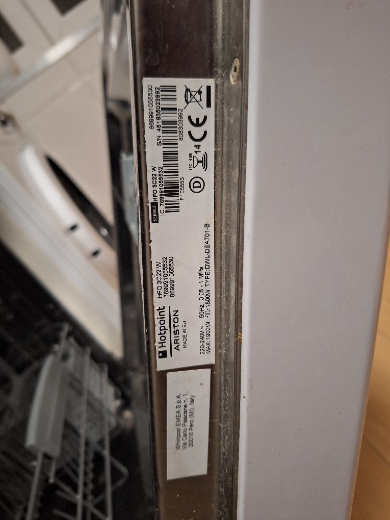 Peças Máquina de Lavar Loiça Hotpoint HFO 3C22 W