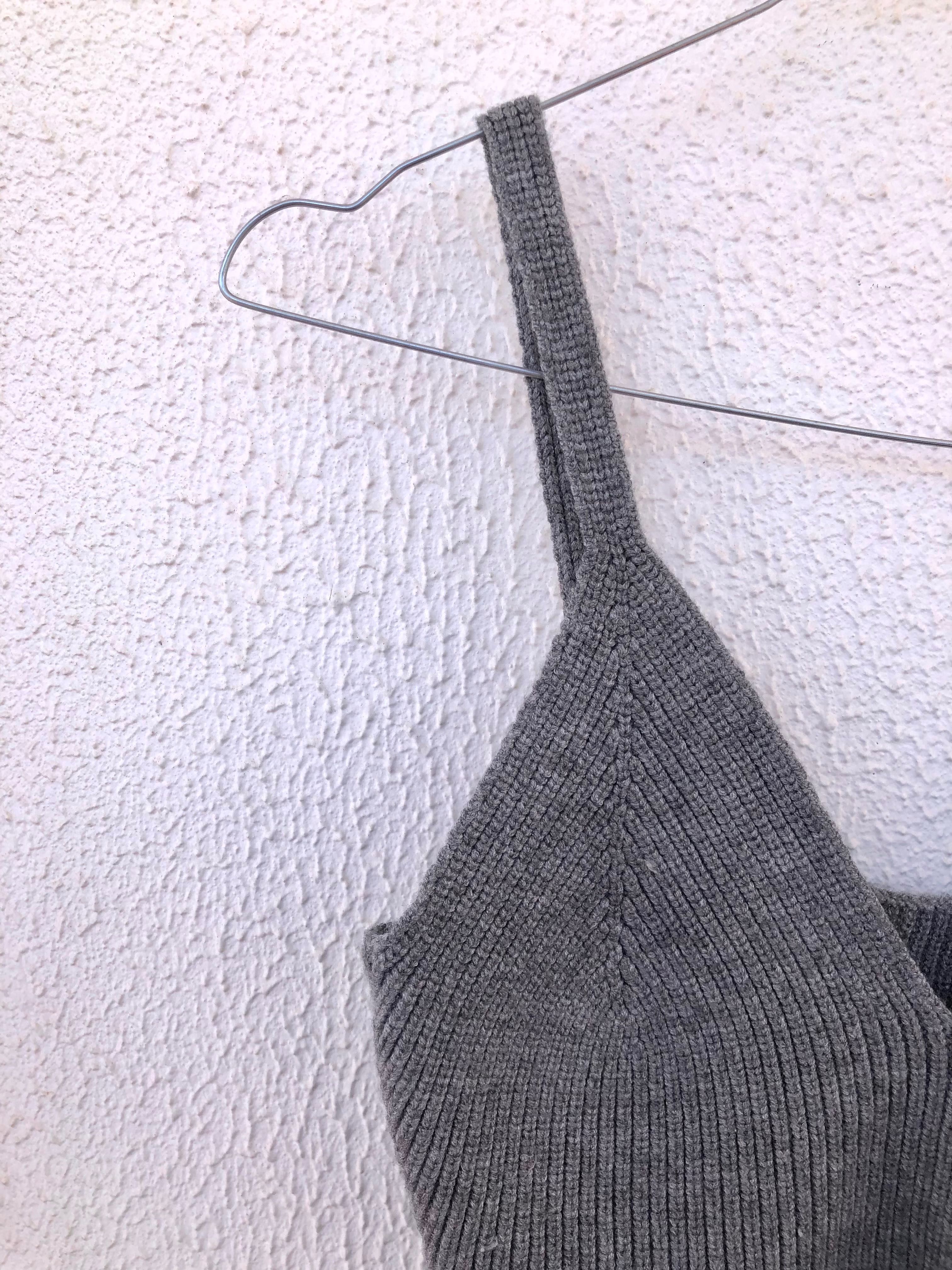 Top de crochet cinzento Shein S