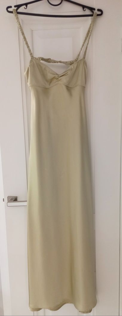 Сатинова сукня Zara,  оливкового кольору
