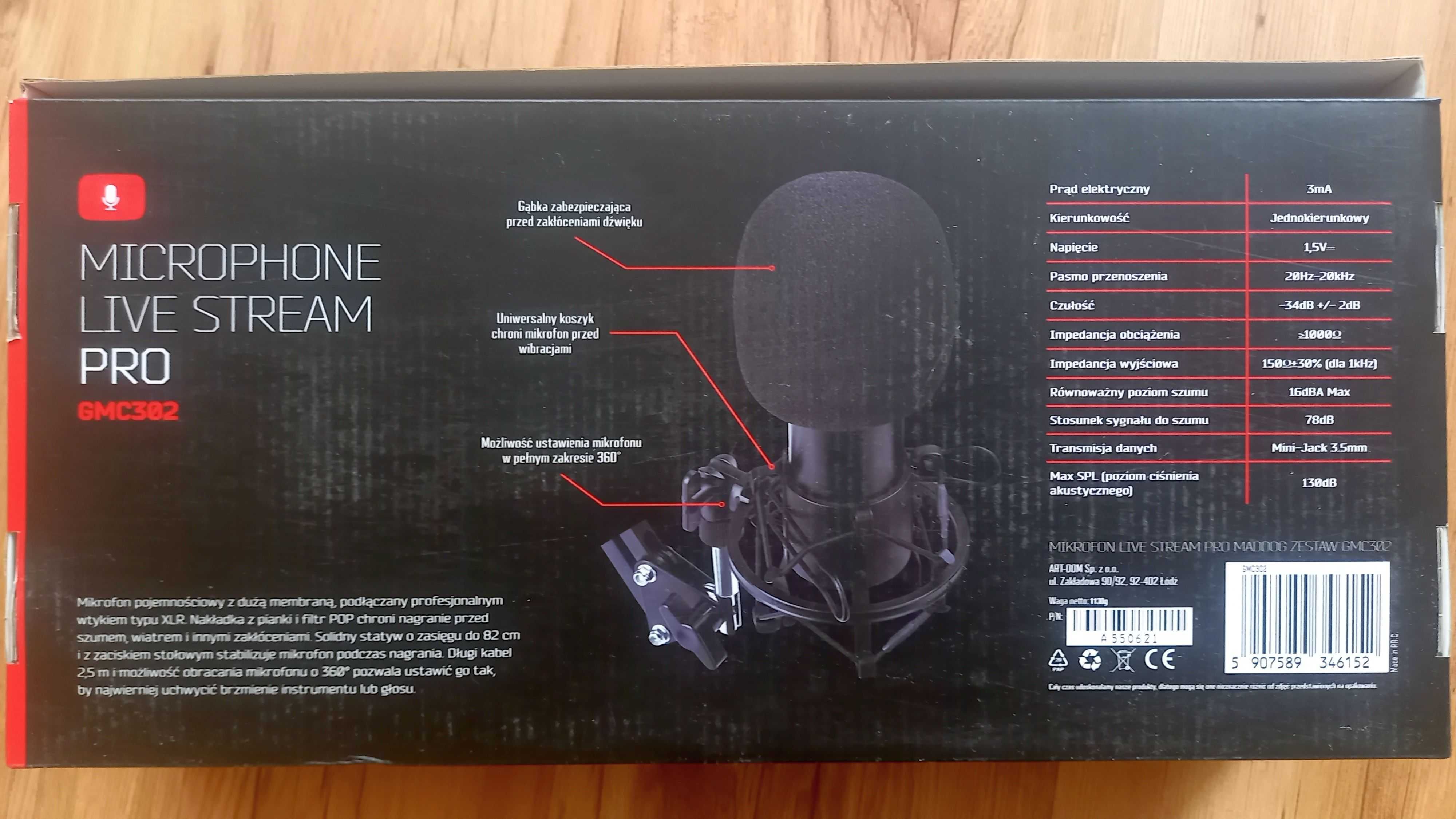 Mikrofon MAD DOG Pro GMC302 Jednokierunkowy [nowy]