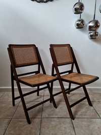 Krzesła składane z ratanem,lata 70,insp.proj.Marcel Brauer,mid-century
