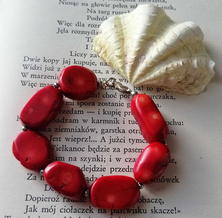 Koral Naturalny bransoletka koralowiec czerwony korale czerwone korala