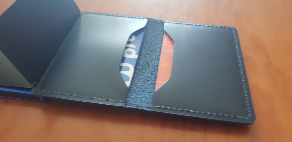 Novos carteira em couro com porta cartões automático tipo Secrid