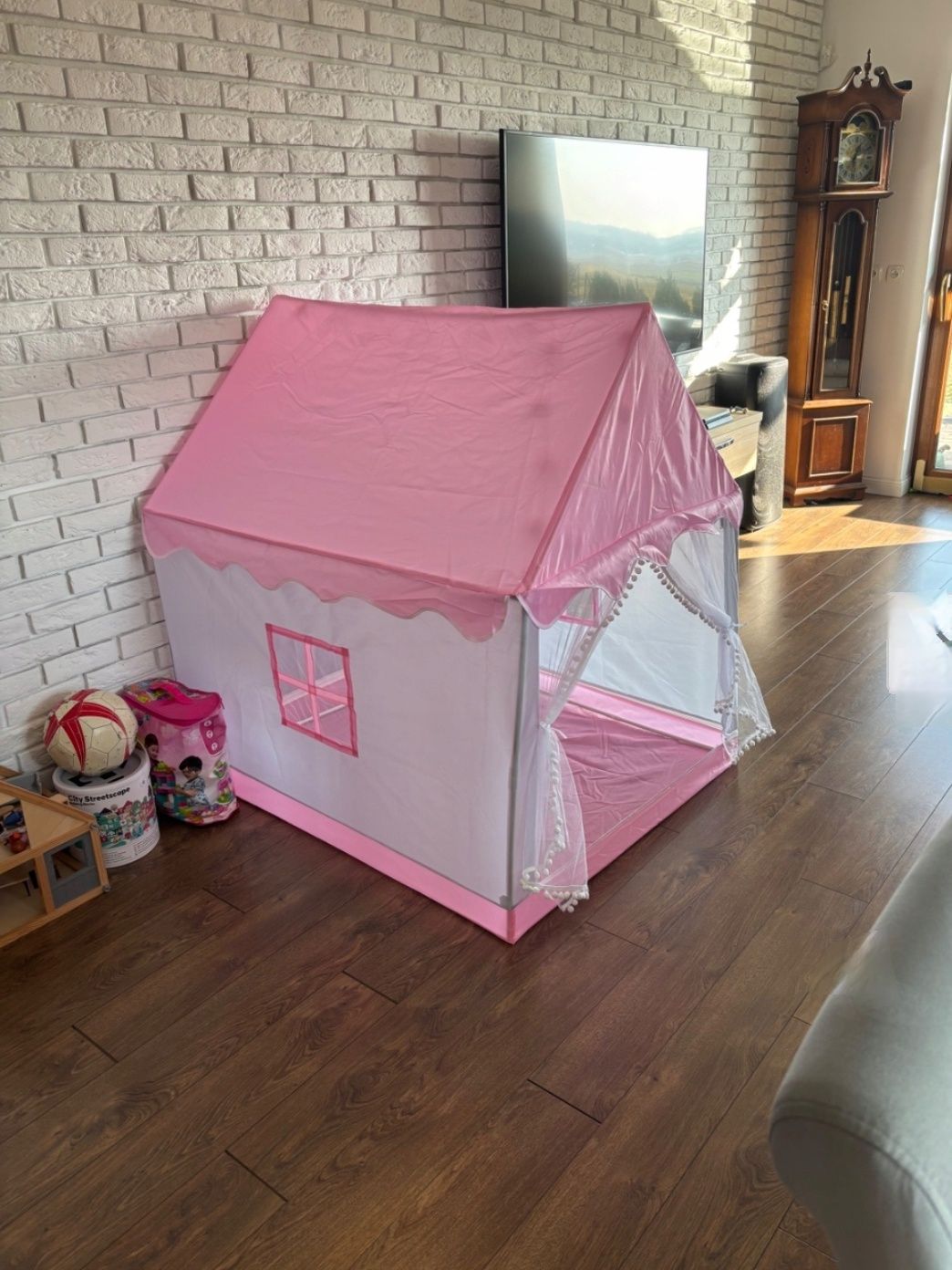 Namiot Domek Dla Dzieci Zamek Pałac Do Pokoju Ogrodu Domu + Lampki LED