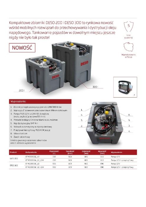 Mobilny zbiornik DESO KINGSPAN 300L ON DIESEL Olej napędowy