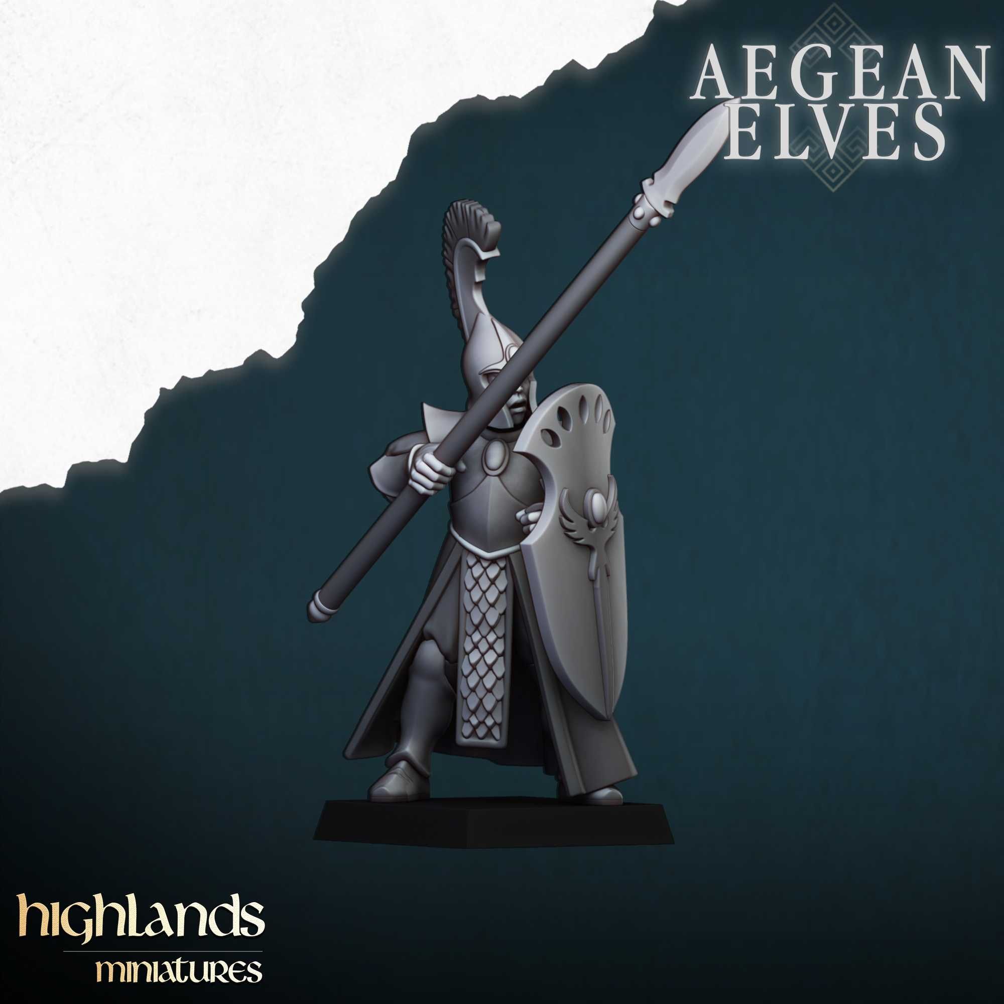 Aegean Elves Spearmen - WFB ToW AoS - Highlands x10