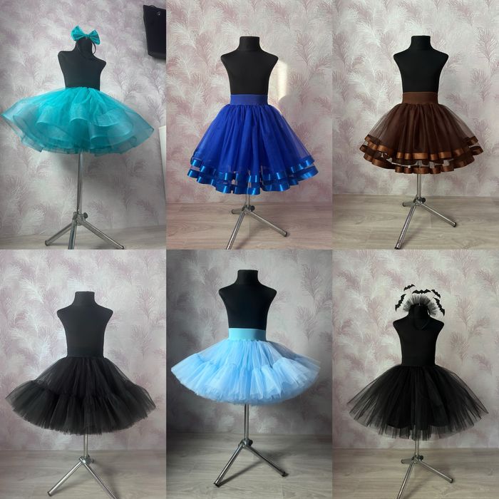 Фатинова спідниця в наявності червона рожева льодяник блакитна біла