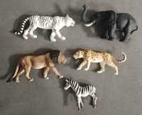Zestaw 5 figurek zwierząt safari, jak Schleich