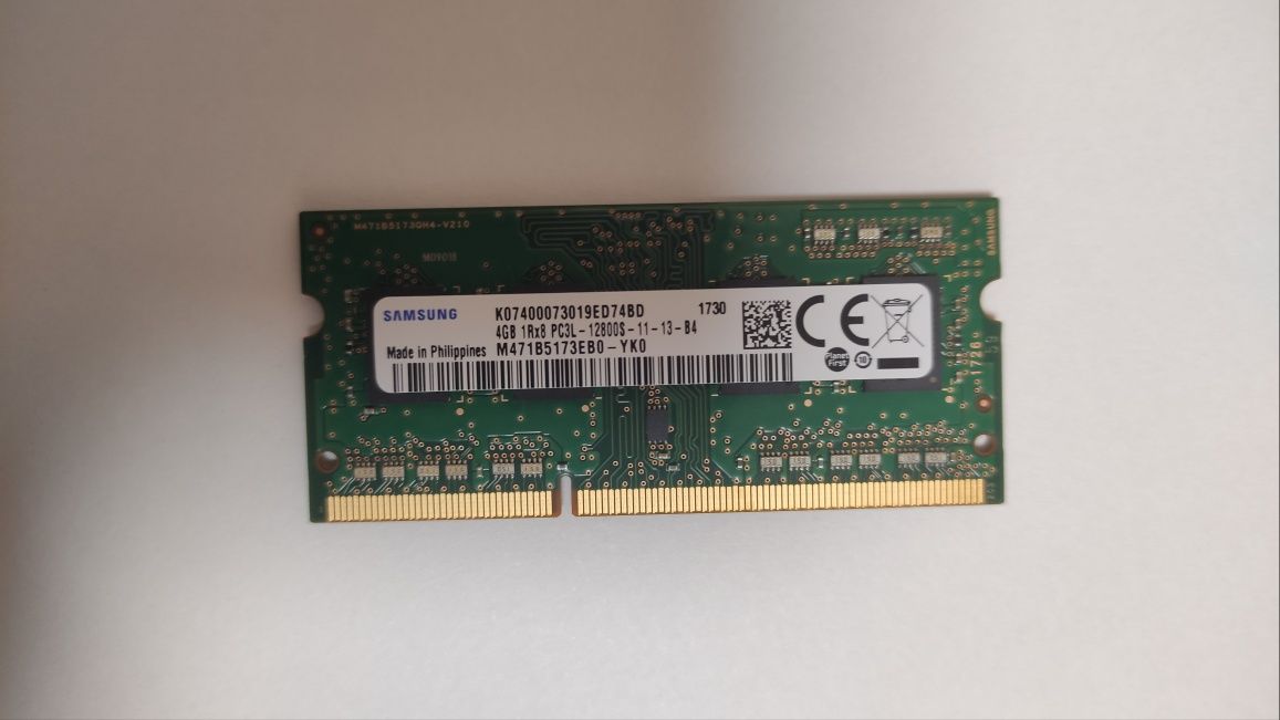 Оперативна пам'ять Samsung 4 GB SO-DIMM DDR3L 1600 MHz (M471B5173EB0-Y
