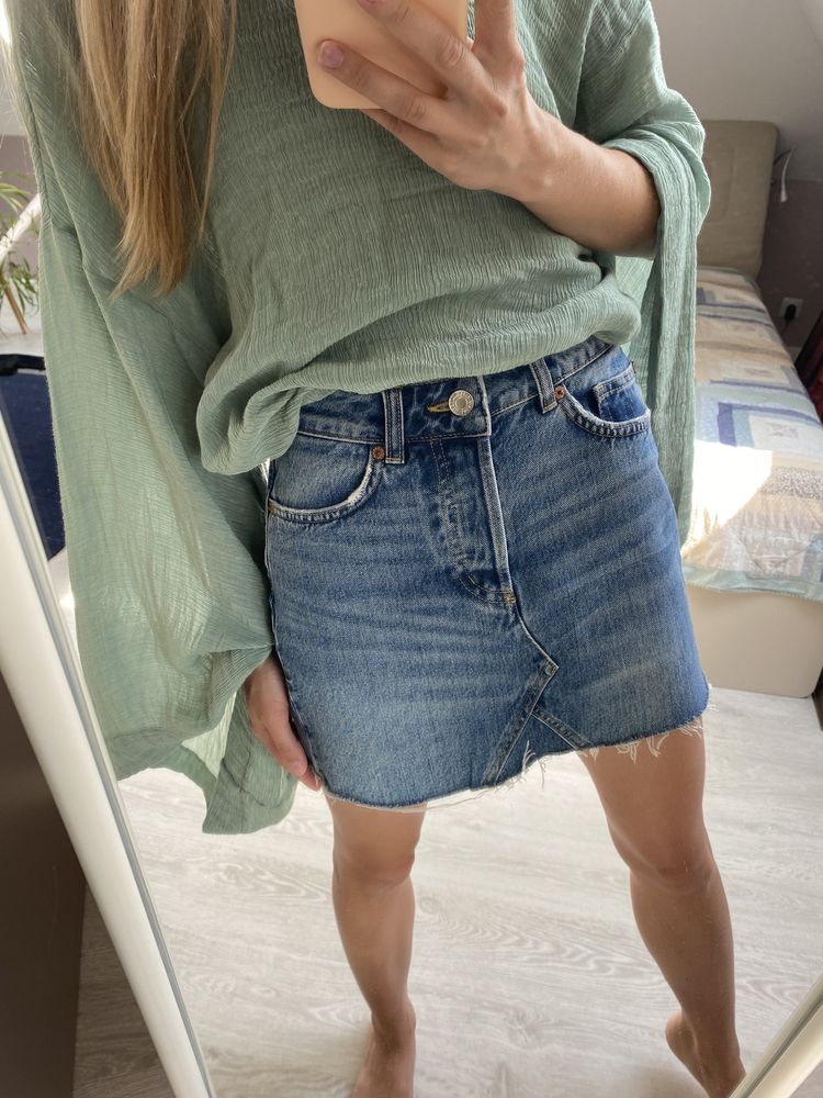 Spódniczka H&M 36/34 S jeansowa mini krótka klasyczna