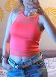 Nowy różowy jaskrawy neonowy crop top S 36 XS 34 H&M Divided