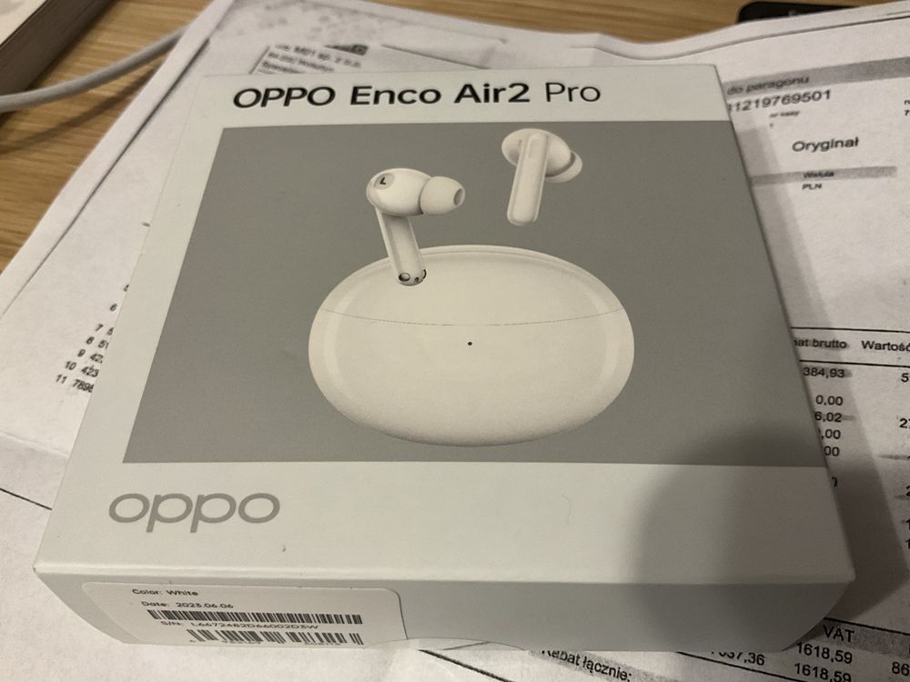 Sluchawki dokanalowe Oppo Enco Air 2 Pro gwarancja 12 2025