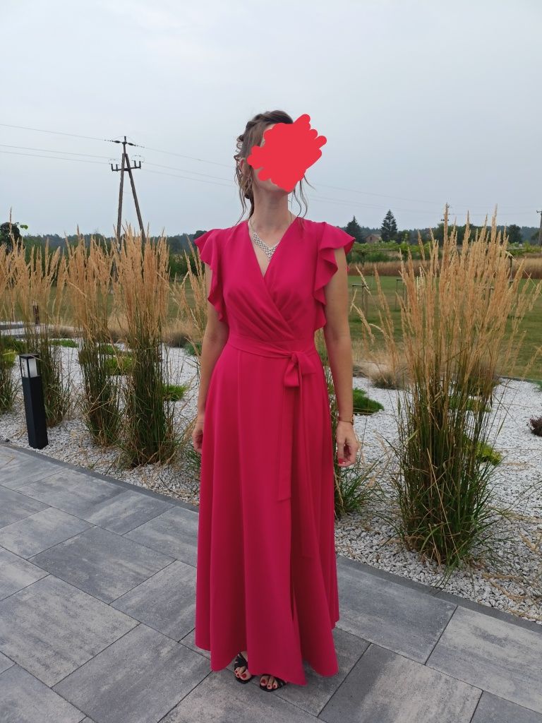 Sukienka długa maxi czerwona na wesele