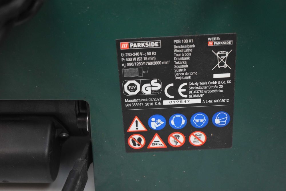 Tokarka do drewna PDB 100 A1 400 W PARKSIDE