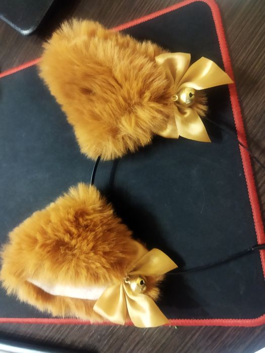 Руді вушка кішки/лисиці з дзвіночками для Косплею