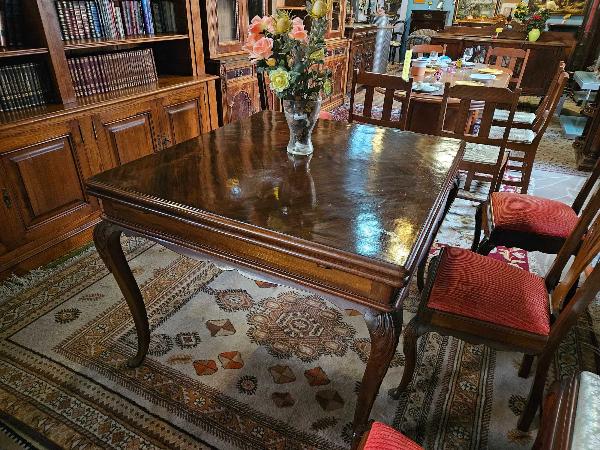 Mesa antiga estilo Queen Anne - Extensível - Bom estado geral - Só a