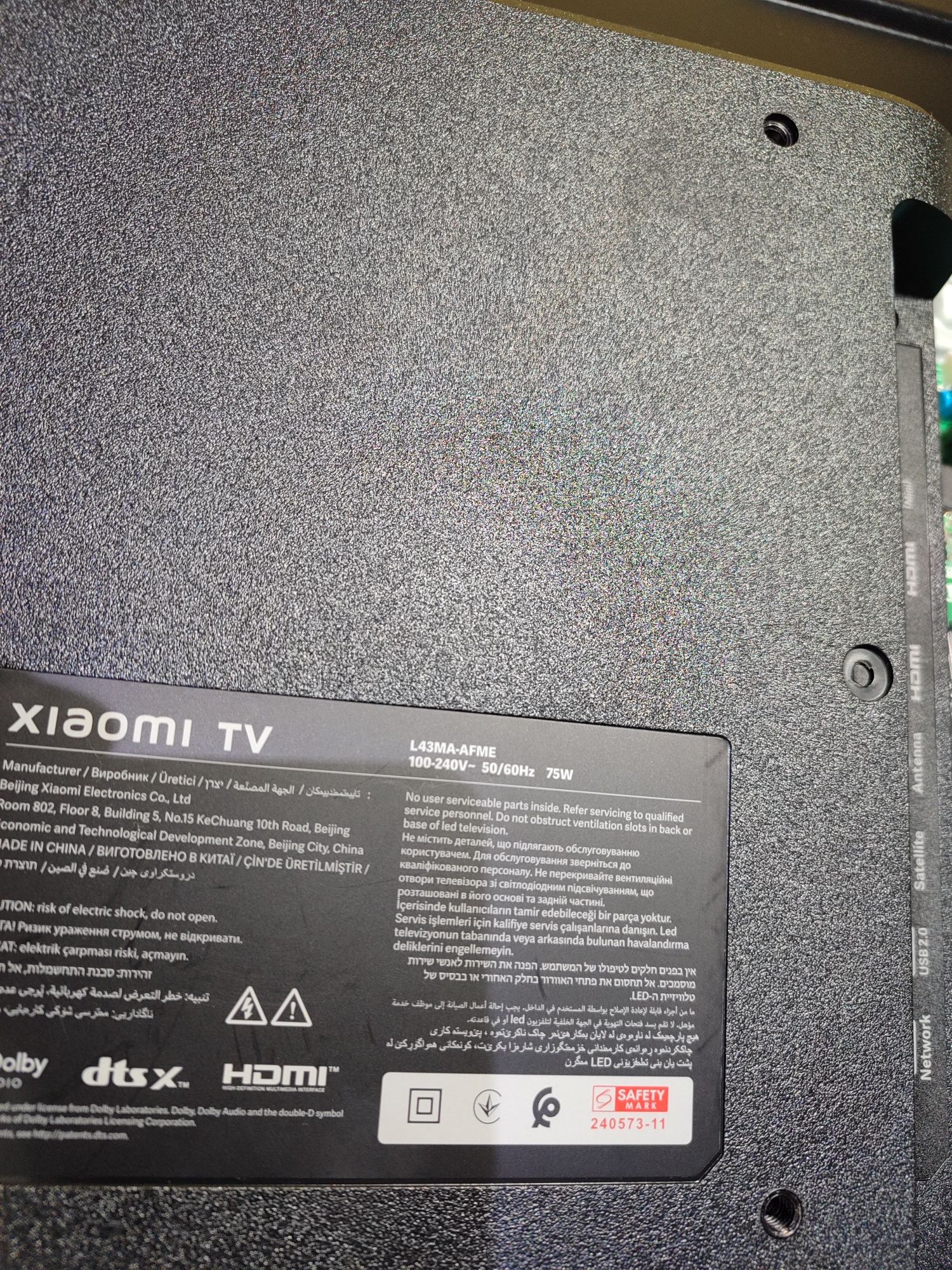 Продам на запчастини телевізор xiaomi tv l43ma-afme