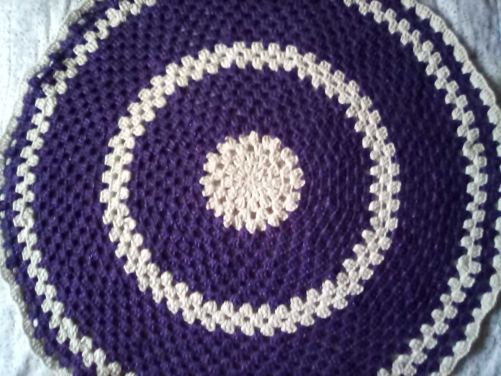 Коврик фиолет вязаный круглый д.85 см новый Handmade акрил