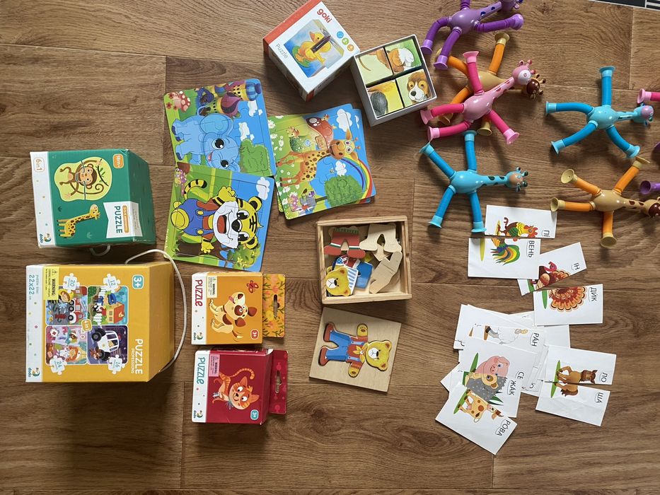 Розвиваючі іграшки пазли тварини ксилофон