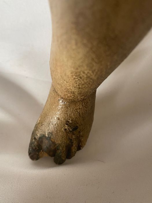 Par de anjos candeeiros em madeira