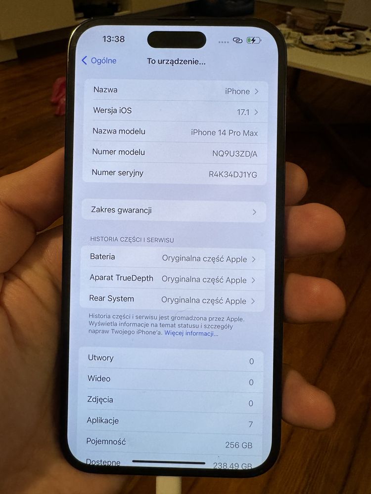 Iphone 14 Pro Max 256GB bez śladow używania, gwarancja, bateria 100%