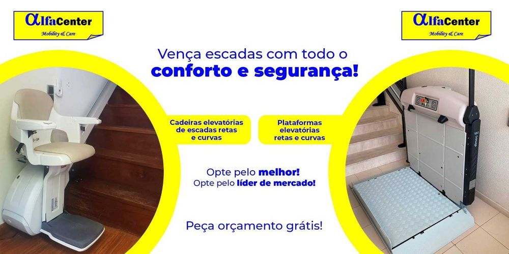 Cadeiras e plataformas elevatórias de escadas - Orçamento grátis