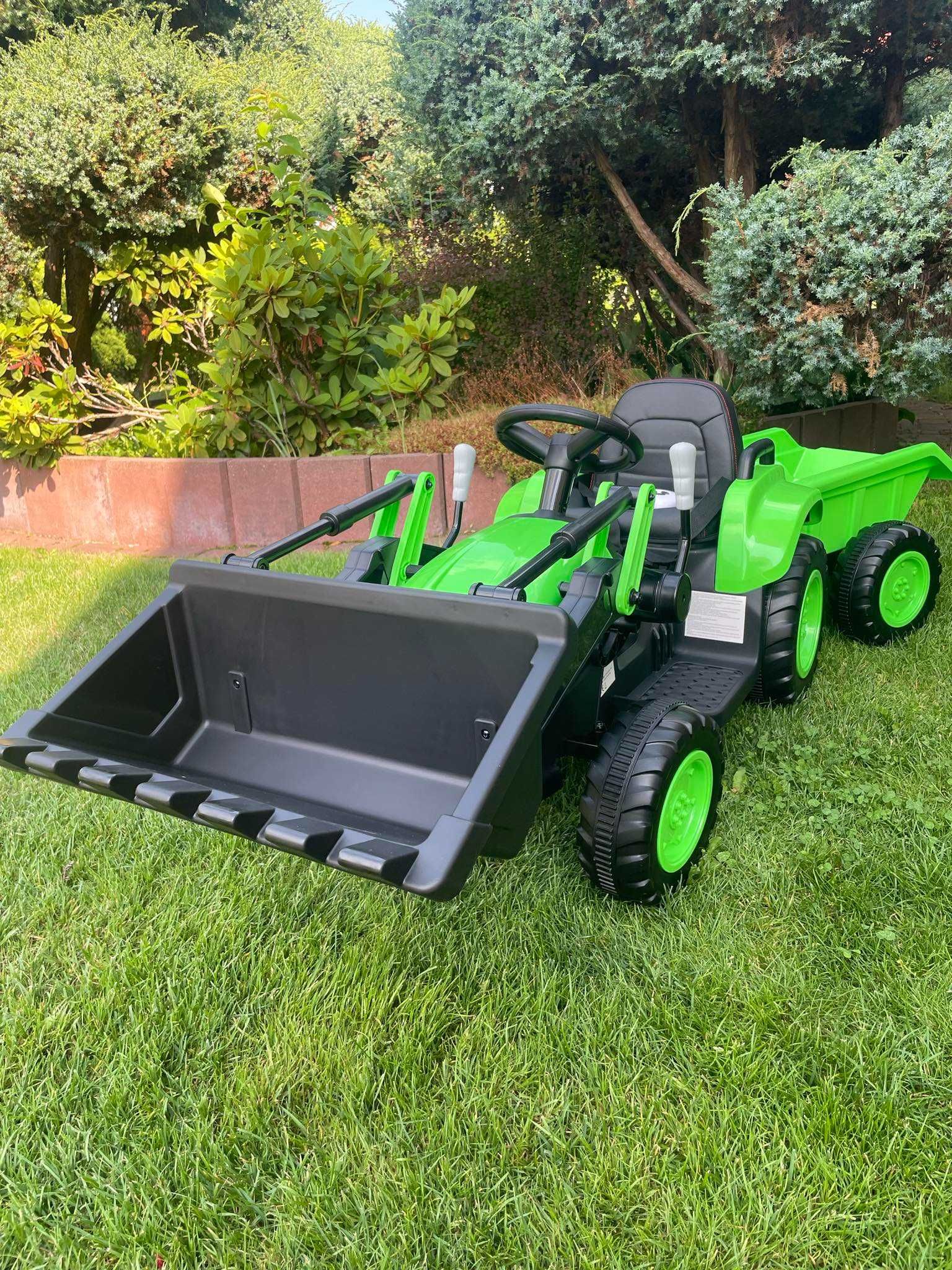 Traktor na akumulator 12V 2x45W z przyczepką i łyżką KOPARKA KOPARA