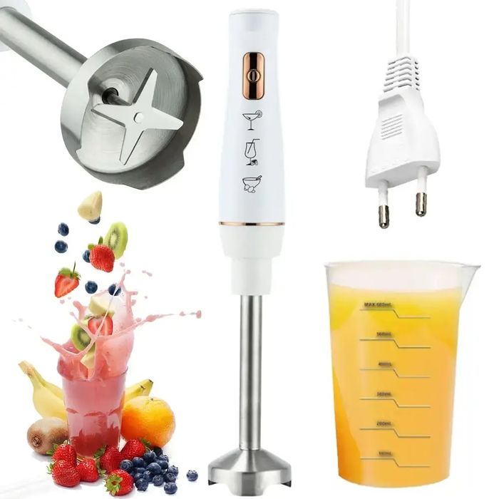 Заглибний блендер із чашею 600 мл 1600 Вт/ BT-346W ручний блендер