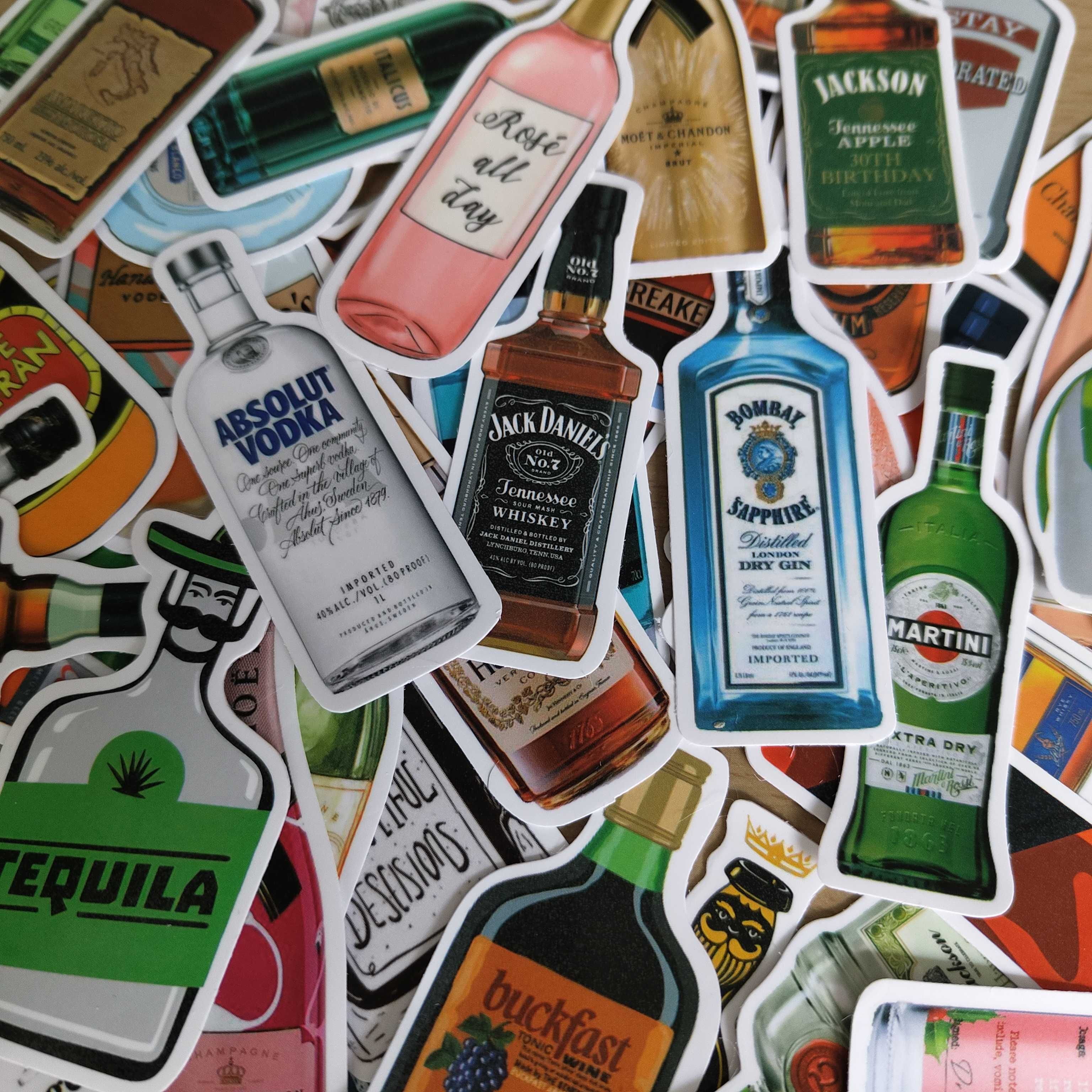 50 Autocolantes Stickers Garrafas Bebidas