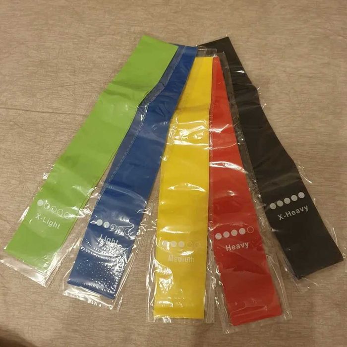 Набір фітнес-резінок по нагрузці (5 шт.) Резинкадля тренувань з чохлом