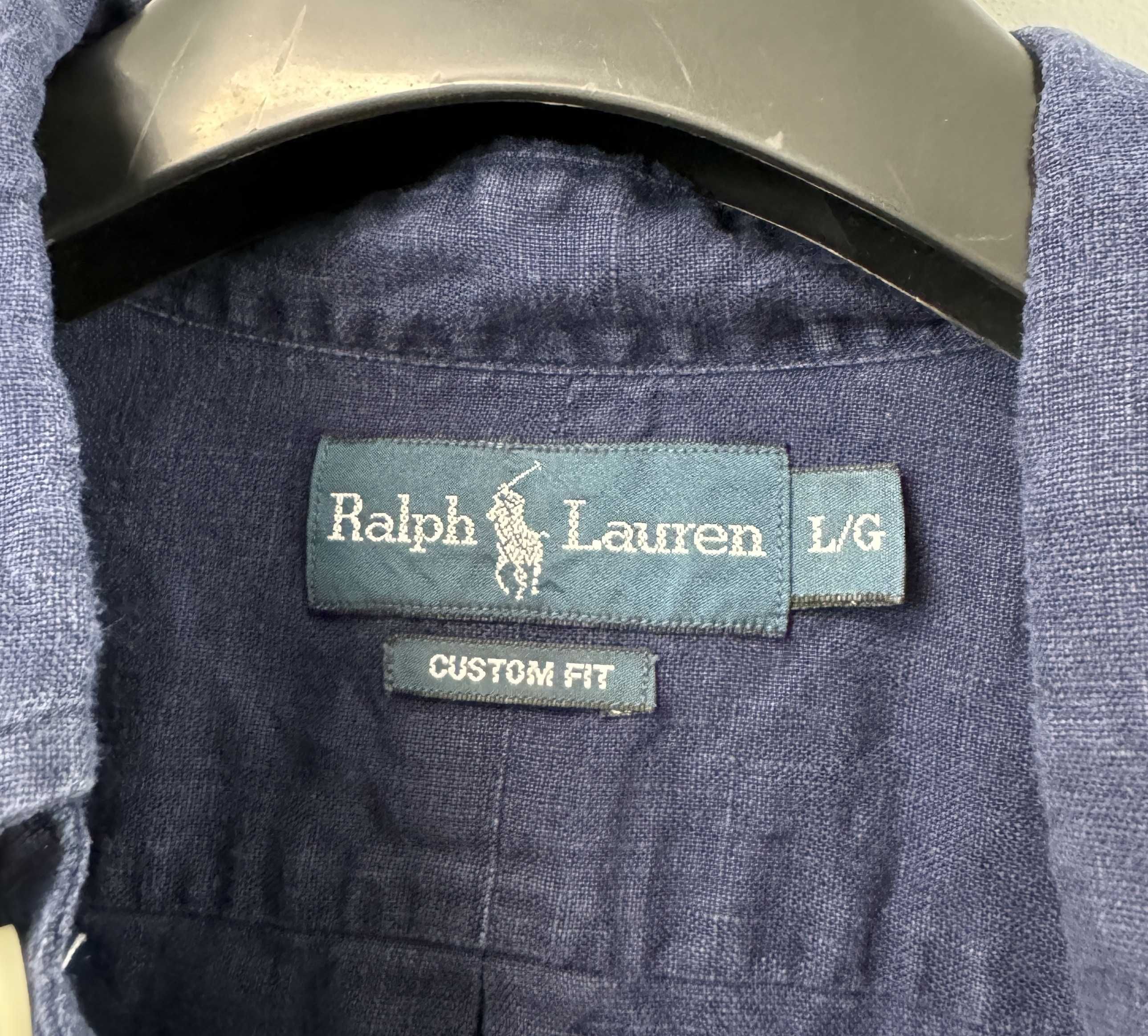 Ralph Lauren Koszula Lniana Męska Linen Shirt Custom Fit 100% Len R. L