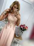 Sukienka plus size długa 46/48 maxi brzoskwiniowa pastelowa 50 damska