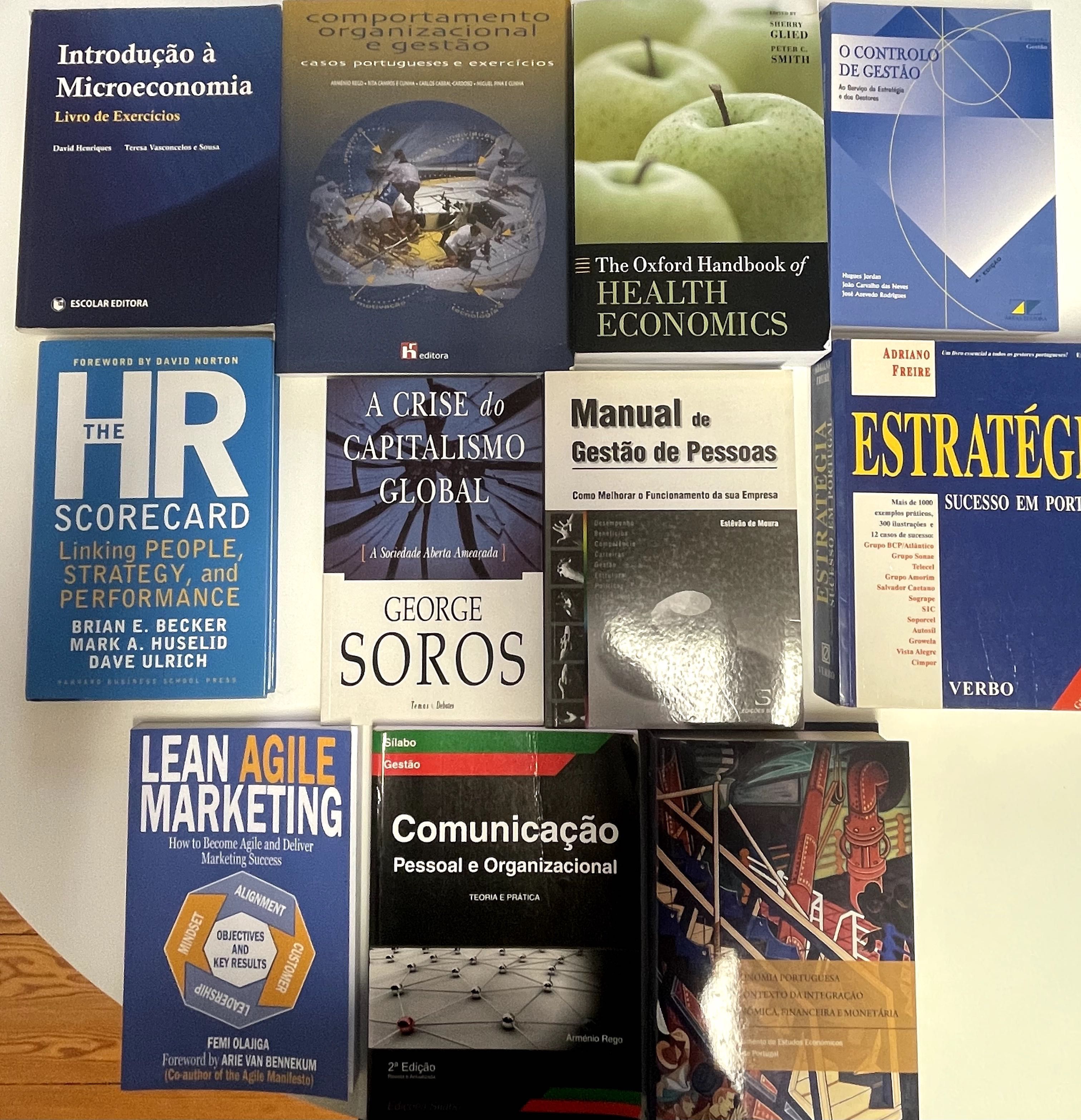 Gestão, estratégia, marketing e finanças empresarial.