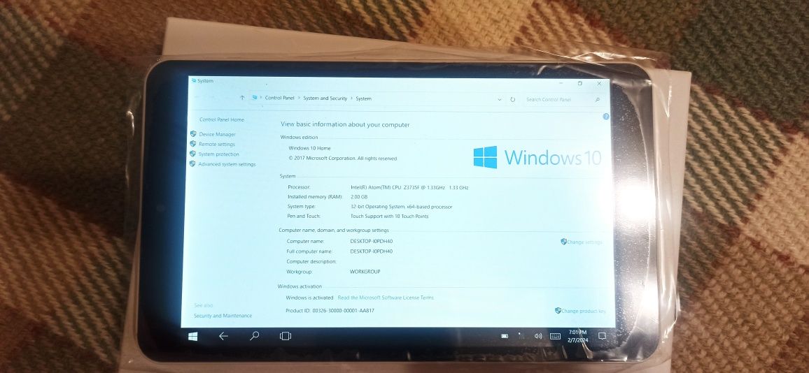 Windows 10 планшет. Екран 8 дюймів.