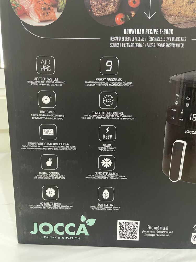 Air Fryer Jocca 4L 1400W – Nova, na Caixa!
