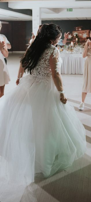 Promocja ! Suknia Ślubna Plus Size + gratis welon na grzebyku 3M.