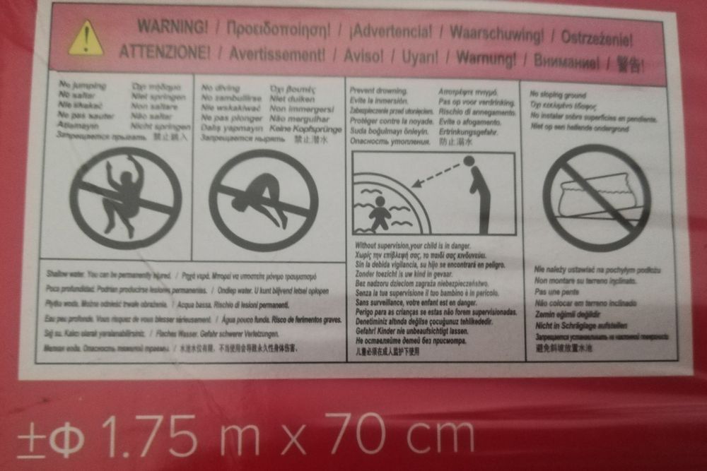 Piscina Spray 1270 litros - 1.75m de Diâmetro e 56 cm de Profundidade