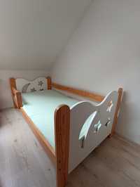 Łóżko dla dziecka 180 x 80 gwiazdki sosna biel z szufladą