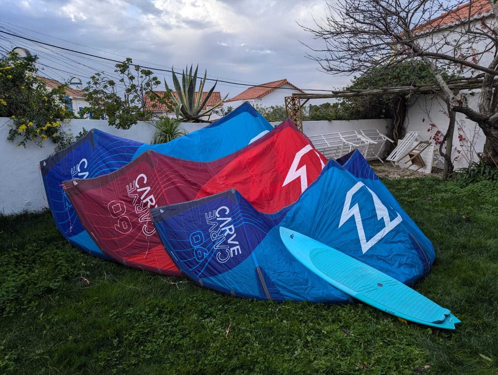 Kites 2022 6,9,&12m North Carvers, board, & 2023 Navigator Bar 45-50cm