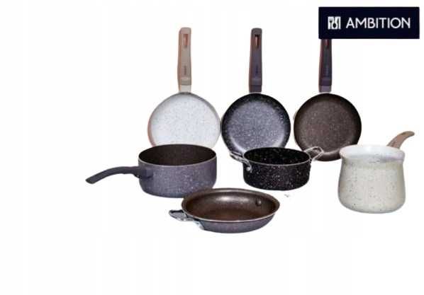 Mini PATELNIA AMBITION 14 cm Non-Stick 3 kolory Kremowa SZARA CZARNA