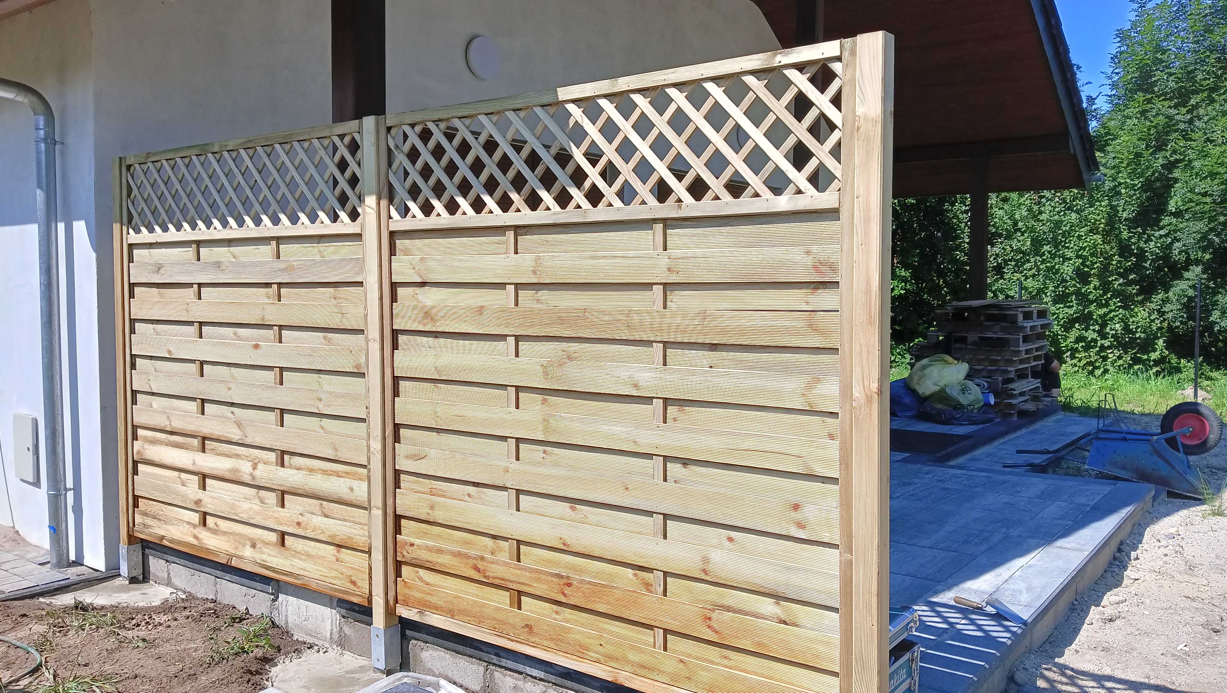 Panel ogrodzeniowy 180x180 cm Płot drewniany 180x60 PERGOLA do WIATY