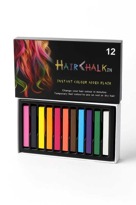 Цветные мелки для окрашивания волос, набор 12 штук, Hair Chalk