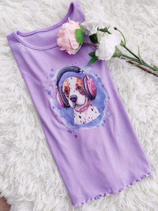 Bluzka na długi rękaw z pieskiem 128