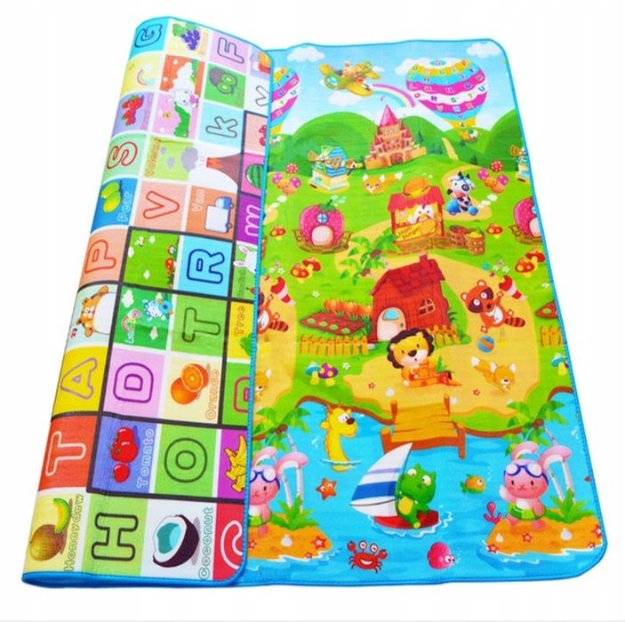 Mata Edukacyjna piankowa dwustronna 180x120cm Duża Mata Edukacyjna