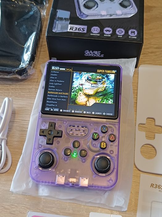 Konsola r36s 100% Oryginał 128gb 20000 gier NOWA+folia+etui FIOLETOWA