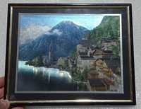 Картина Озеро Гальштат и Старый город в Австрии