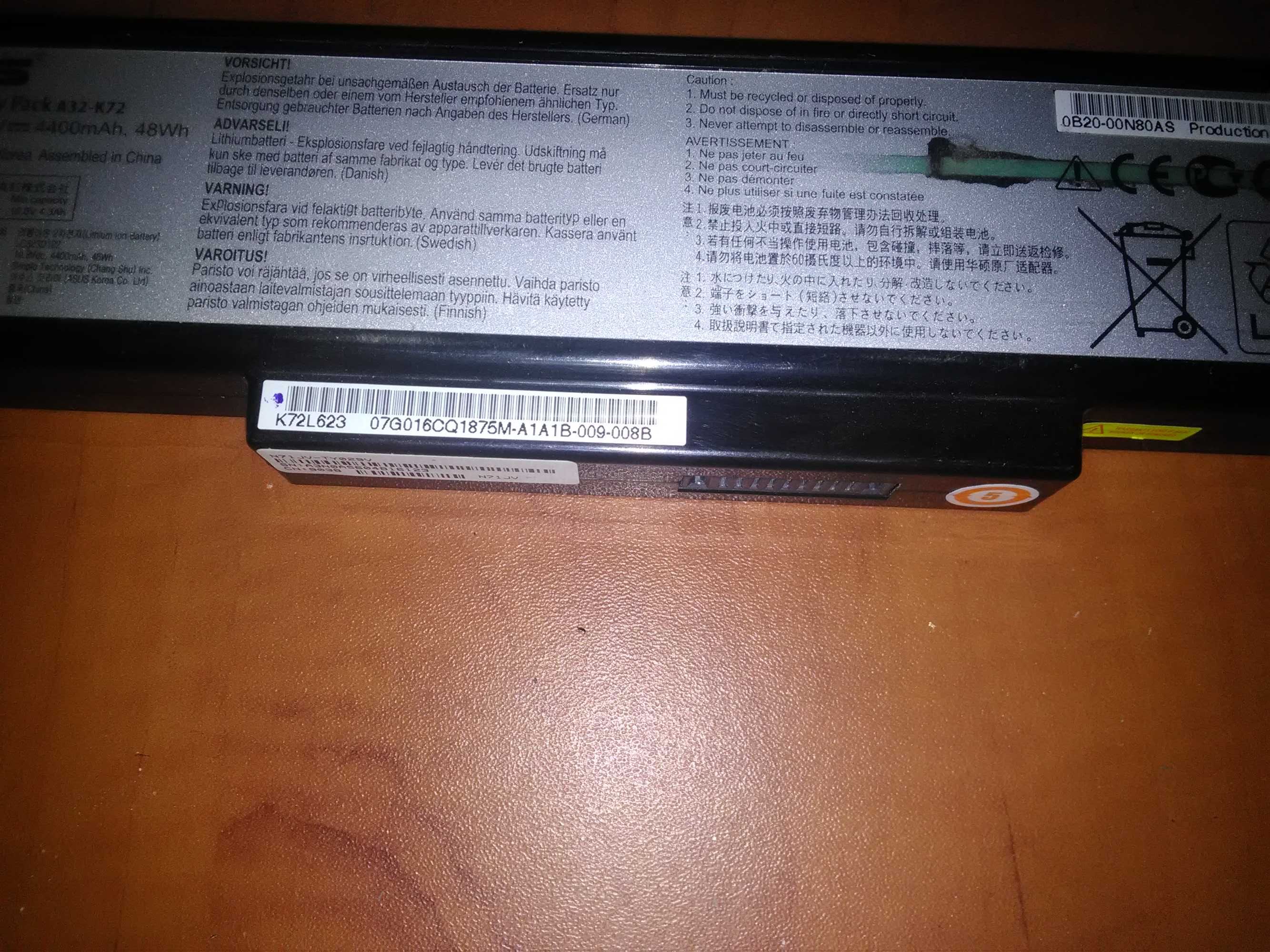 Bateria A32-K72 do Asus