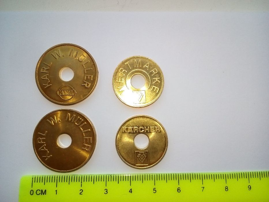 Коллекционные моечные жетоны KARL W.MULLER, Karcher (Германия)